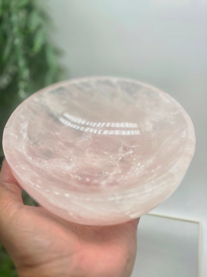 Rose Quartz 925 Sterling Silver Rings Size 9 Crystal Wellness