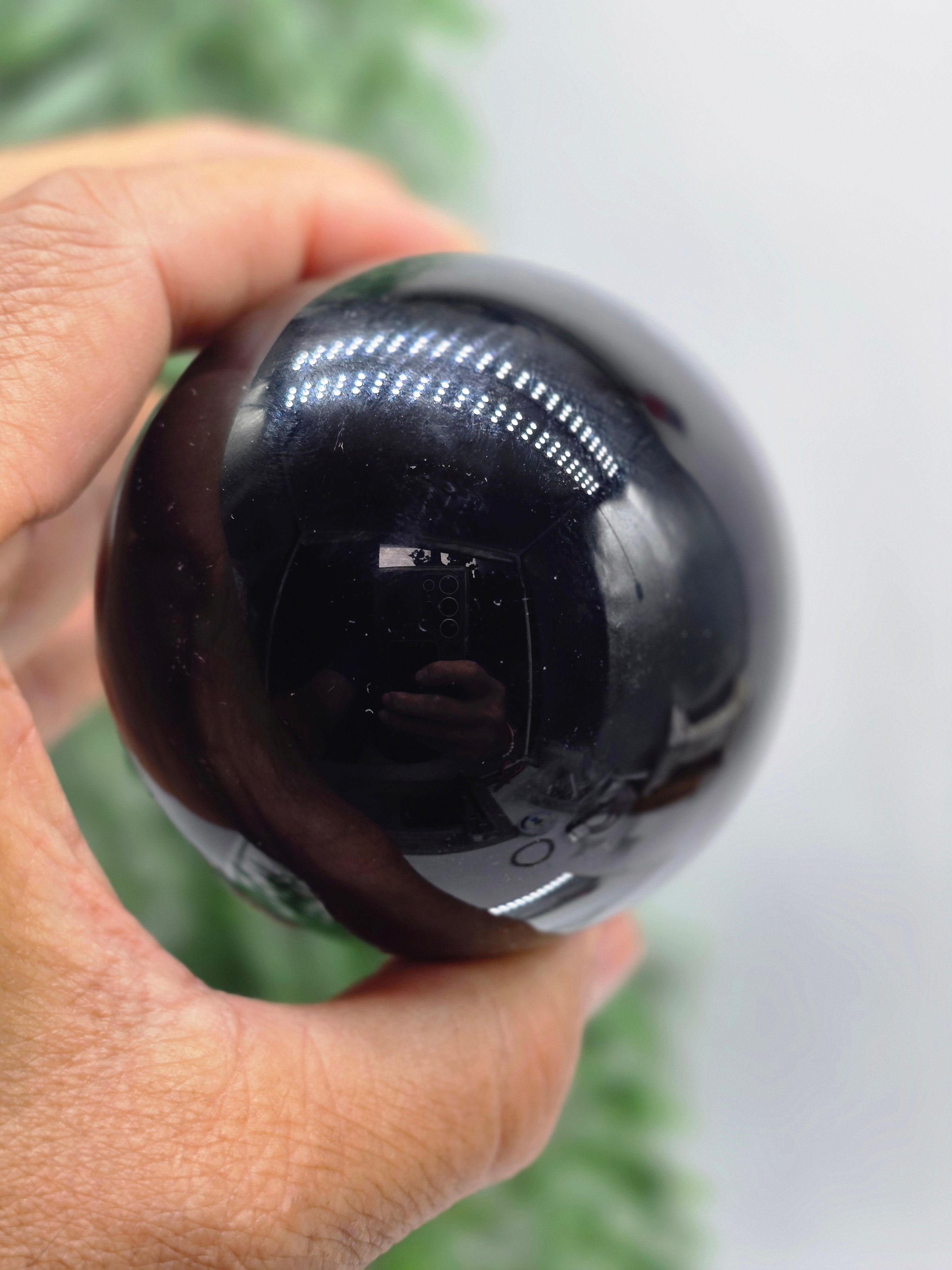 Black Obsidian Sphere (Stone of Protection & Truth) Crystal Wellness