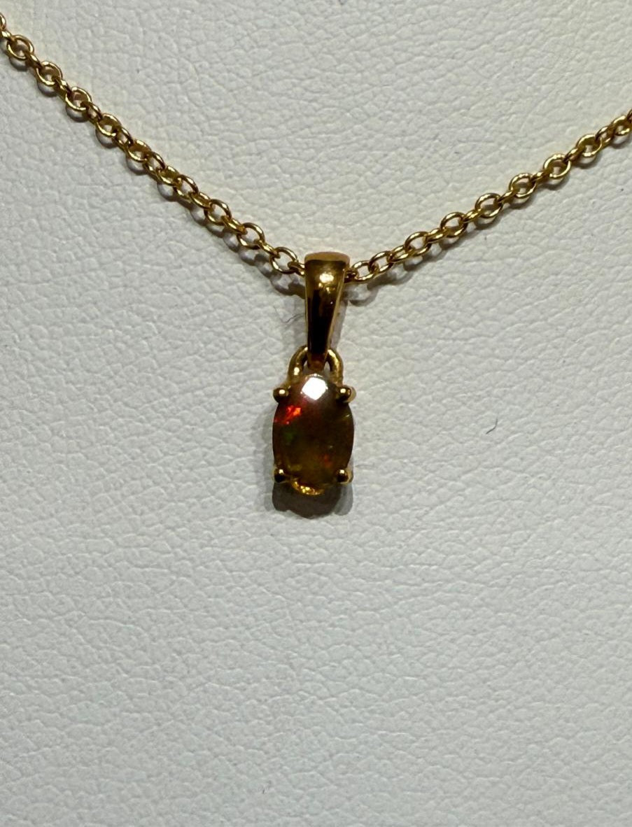 Velvet Cosmos — Chalama Black Opal Pendant (18K Gold Vermeil) Crystal Wellness