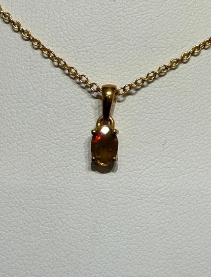 Velvet Cosmos — Chalama Black Opal Pendant (18K Gold Vermeil) Crystal Wellness