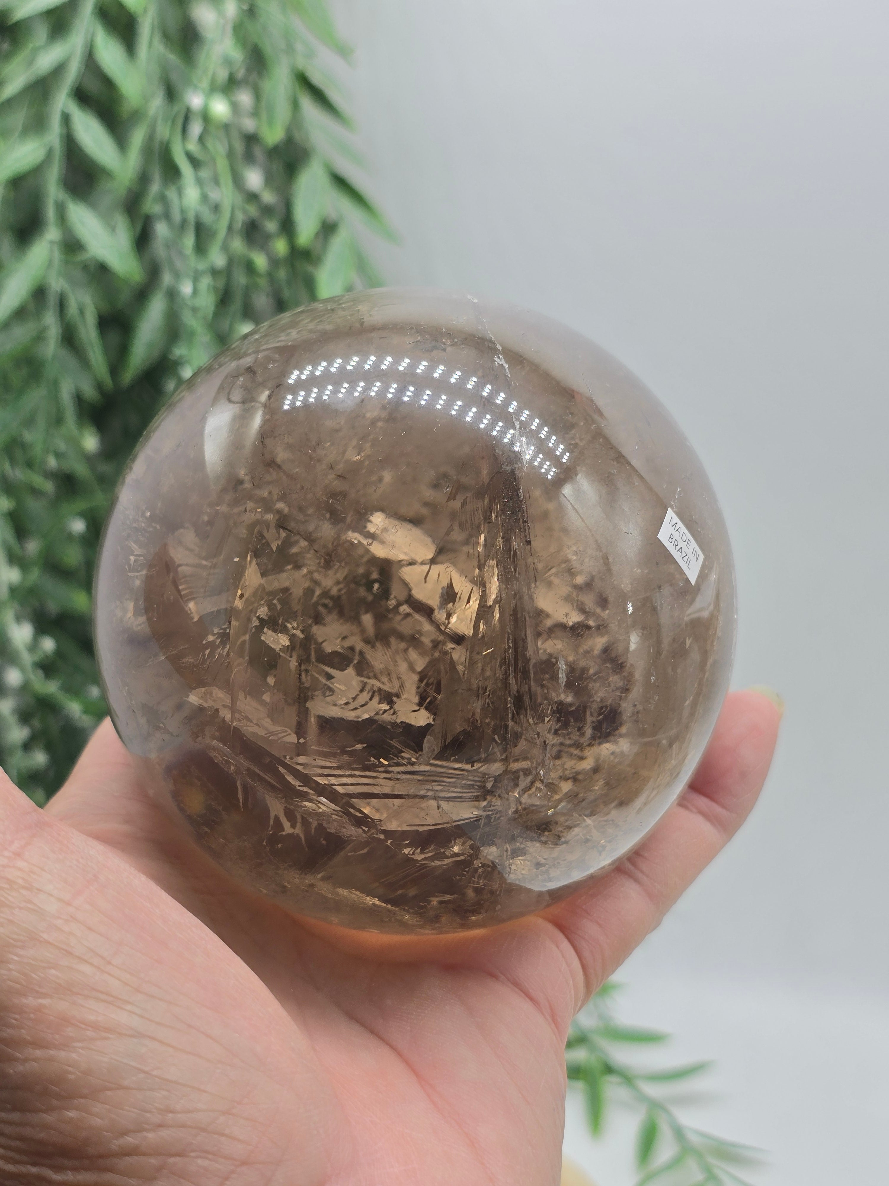 High-Grade Smoky Quartz Sphere 10cm – Stone of Power, Grounding Protection & Energy Detox Crystal (1.55kg) Crystal Wellness