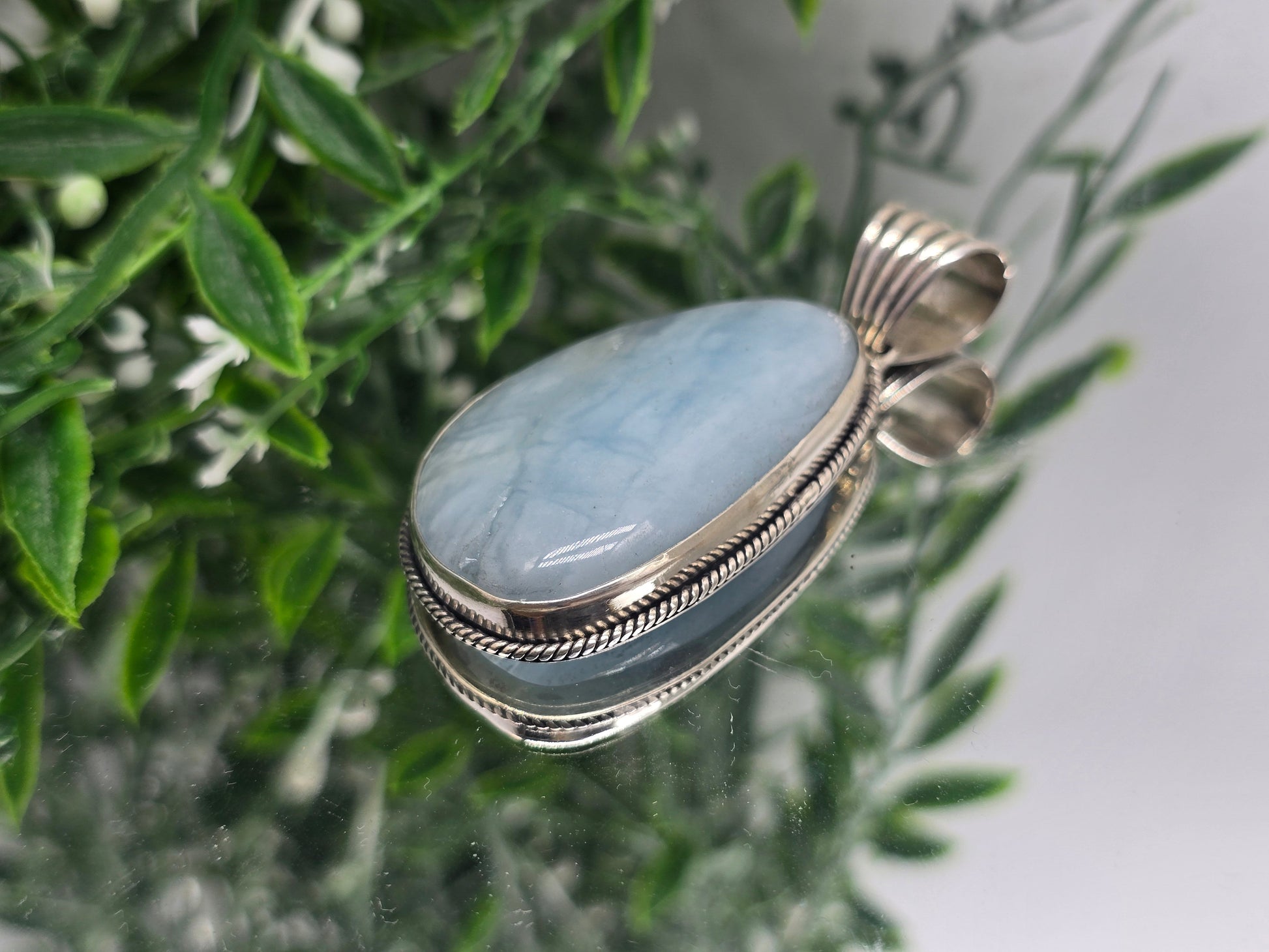 Aquamarine Sterling Silver Pendant – Ocean Calm, Serenity & Inner Peace Crystal Wellness
