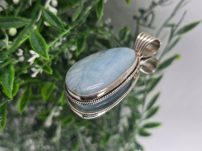 Aquamarine Sterling Silver Pendant – Ocean Calm, Serenity & Inner Peace Crystal Wellness