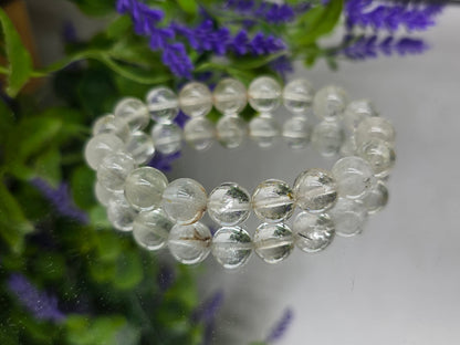 Natural White Topaz Bracelet 10mm | High-Grade Clarity & Manifestation Crystal Bracelet Crystal Wellness