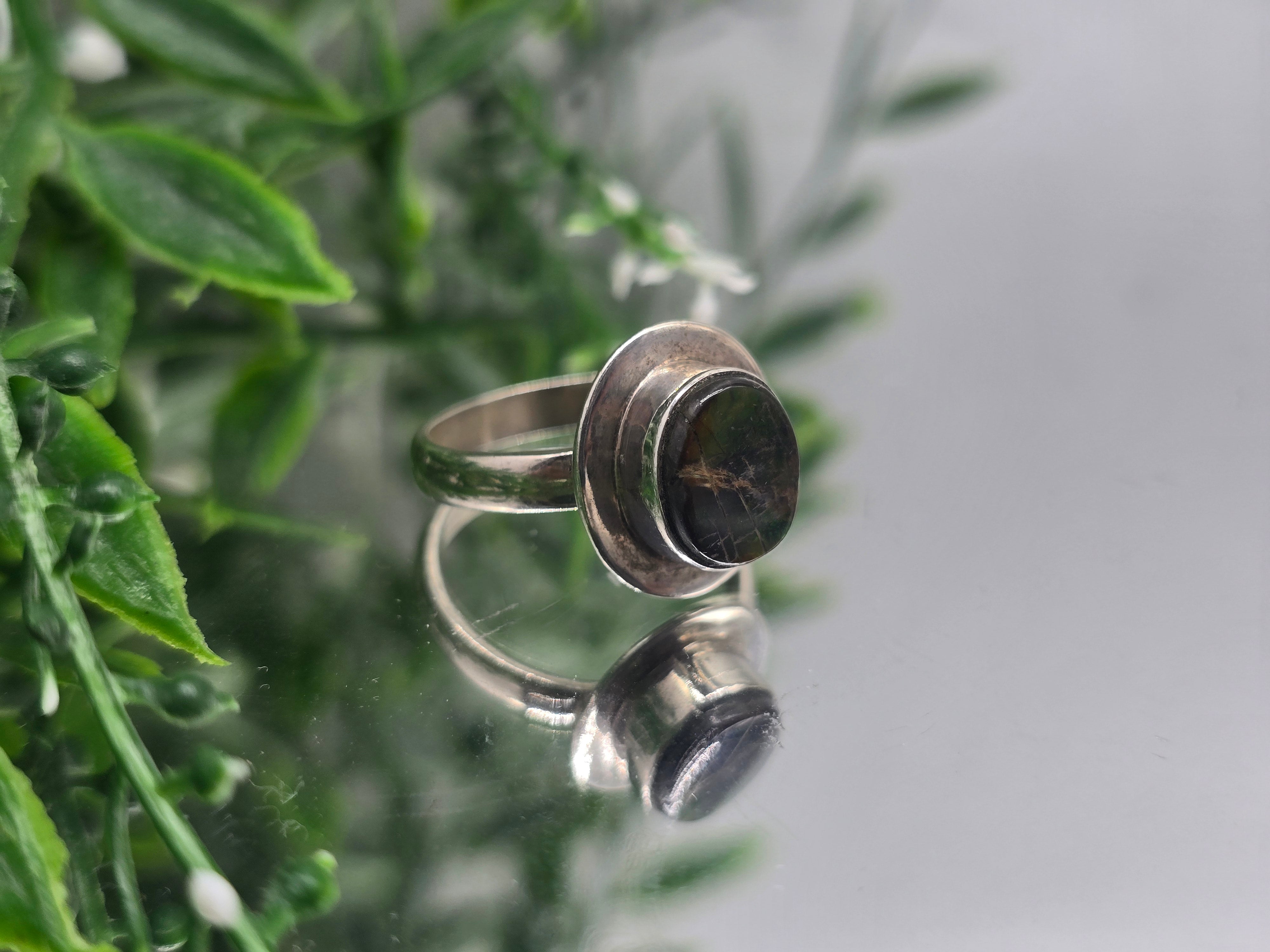 🌈 Canadian Ammolite 925 Sterling Silver Ring – Size 9 | Stone of Transformation, Prosperity & Ancient Earth Energy Crystal Wellness