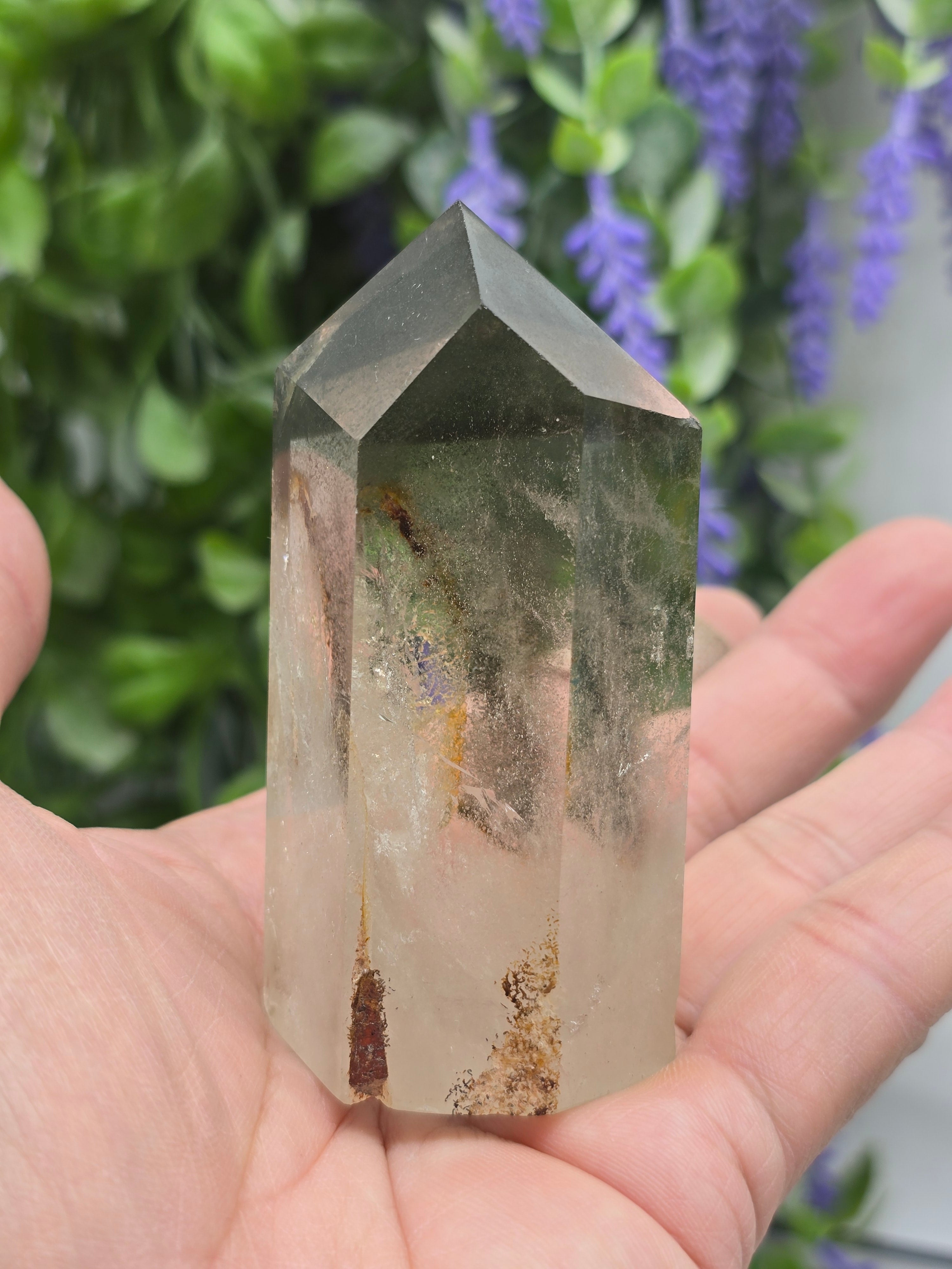 Green Phantom Quartz Point — Self-Healing, Renewal & Growth Crystal Wellness