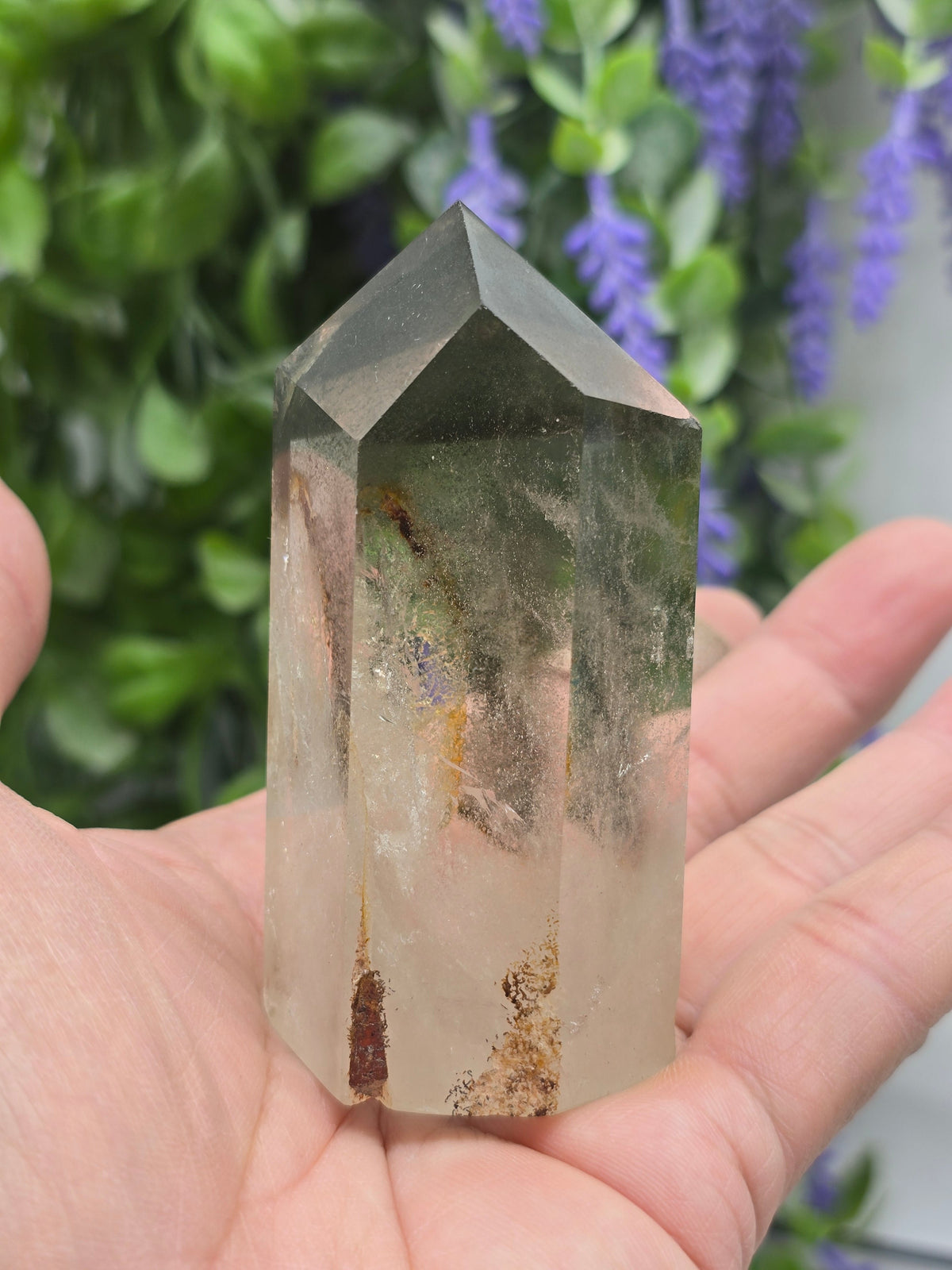 Green Phantom Quartz Point — Self-Healing, Renewal & Growth Crystal Wellness