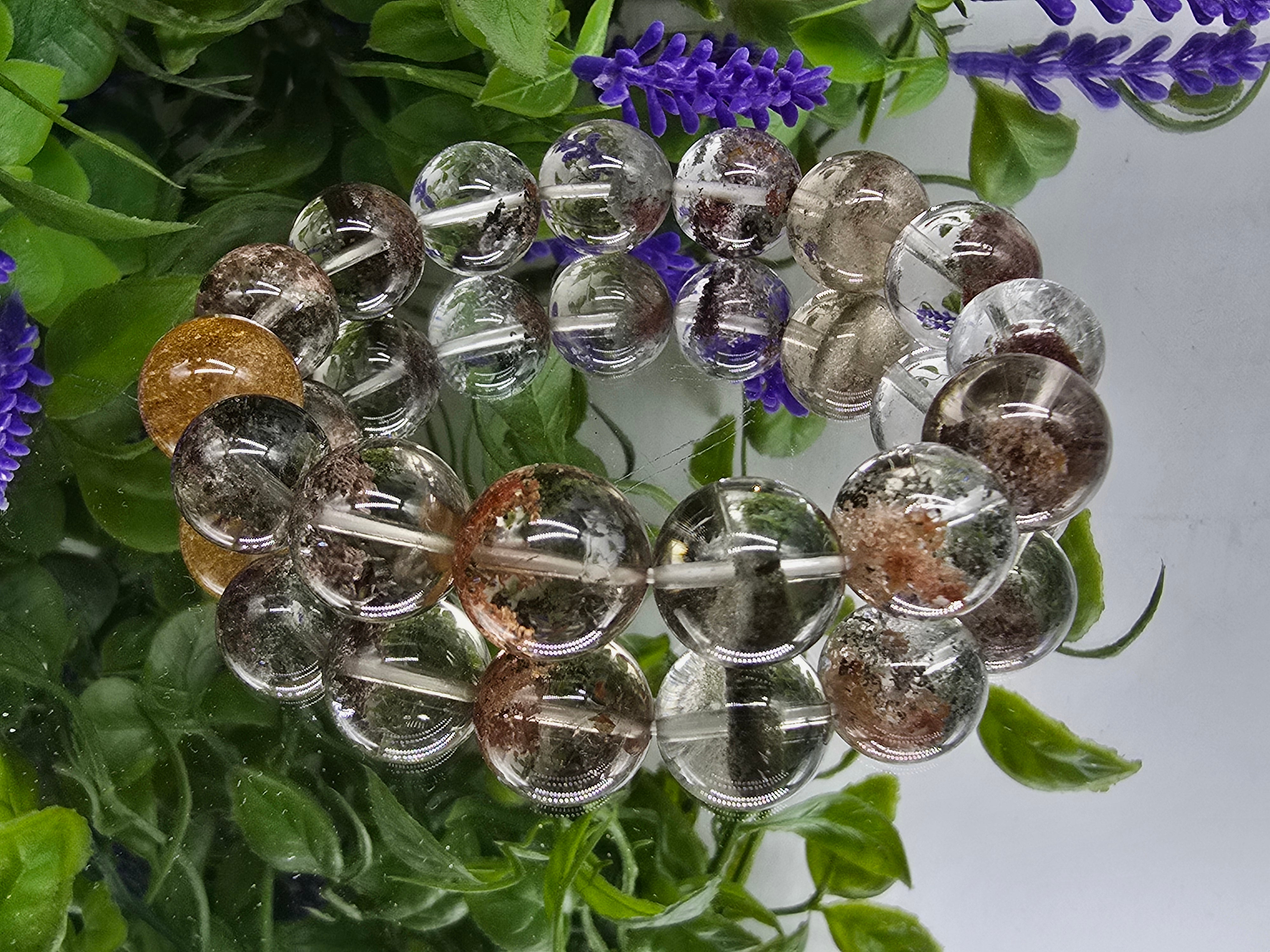 Lodolite Beads Bracelet 14mm - Unlock Inner Peace and Higher Wisdom