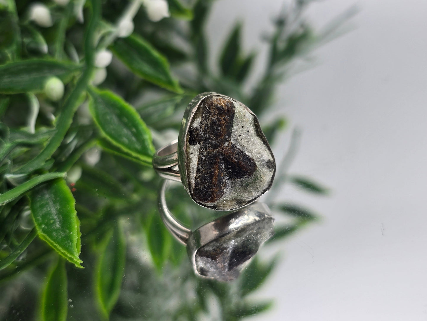 ✨ Staurolite 925 Sterling Silver Ring – Size 8 ✨ Crystal Wellness