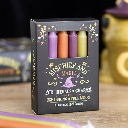 Mischief and Magic Pack of 12 Spell Candles Crystal Wellness