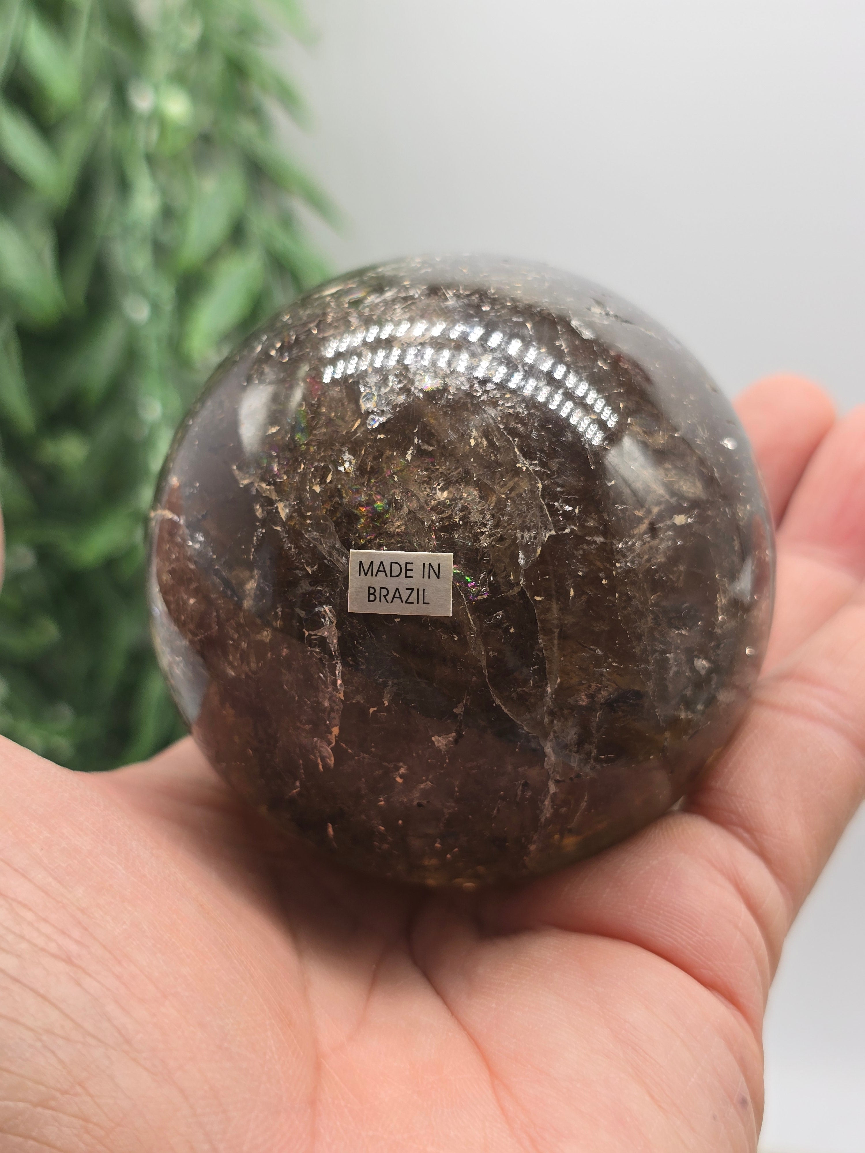 High-Grade Smoky Quartz Sphere 7.2cm – Grounding Protection & Deep Emotional Detox Crystal Crystal Wellness