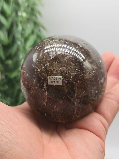 High-Grade Smoky Quartz Sphere 7.2cm – Grounding Protection & Deep Emotional Detox Crystal Crystal Wellness