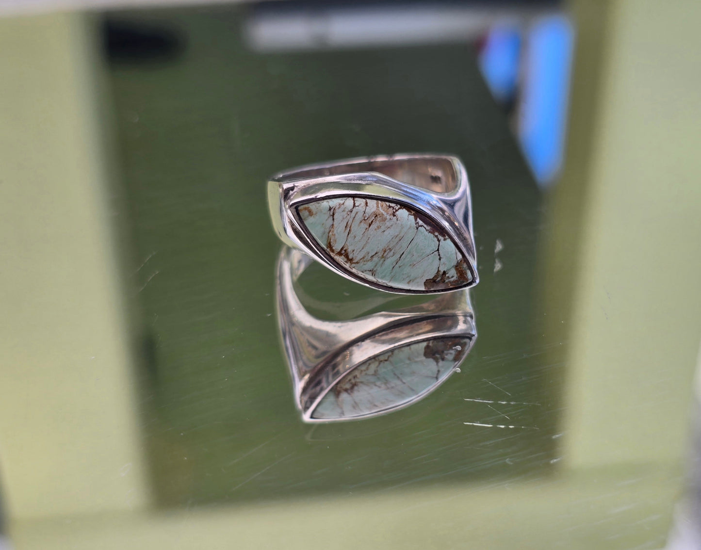 Variscite 925 Sterling Silver Ring Size 8 — Stone of Insight & Peace Crystal Wellness