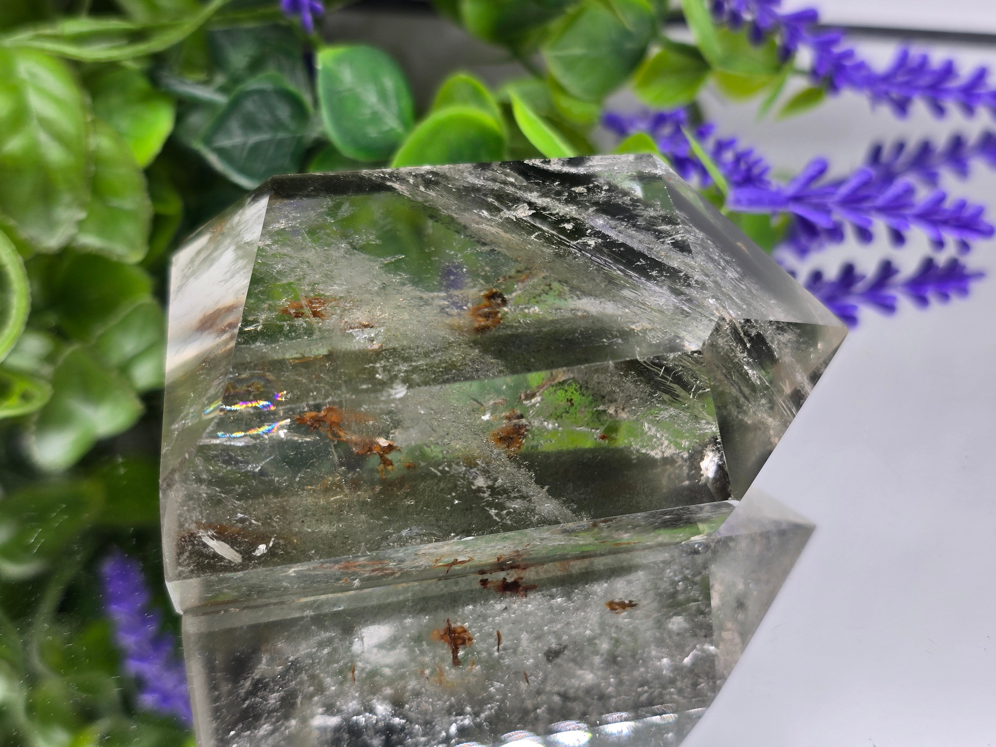 Green Phantom Quartz Point — Stone of Self-Healing, Renewal & Growth Crystal Wellness