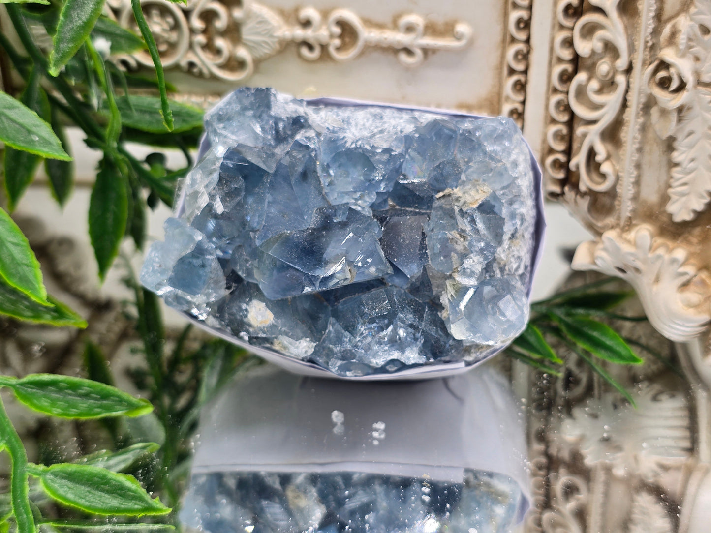 Natural Celestite Cluster – Madagascar | Angelic Communication, Peace & Spiritual Connection Crystal Wellness