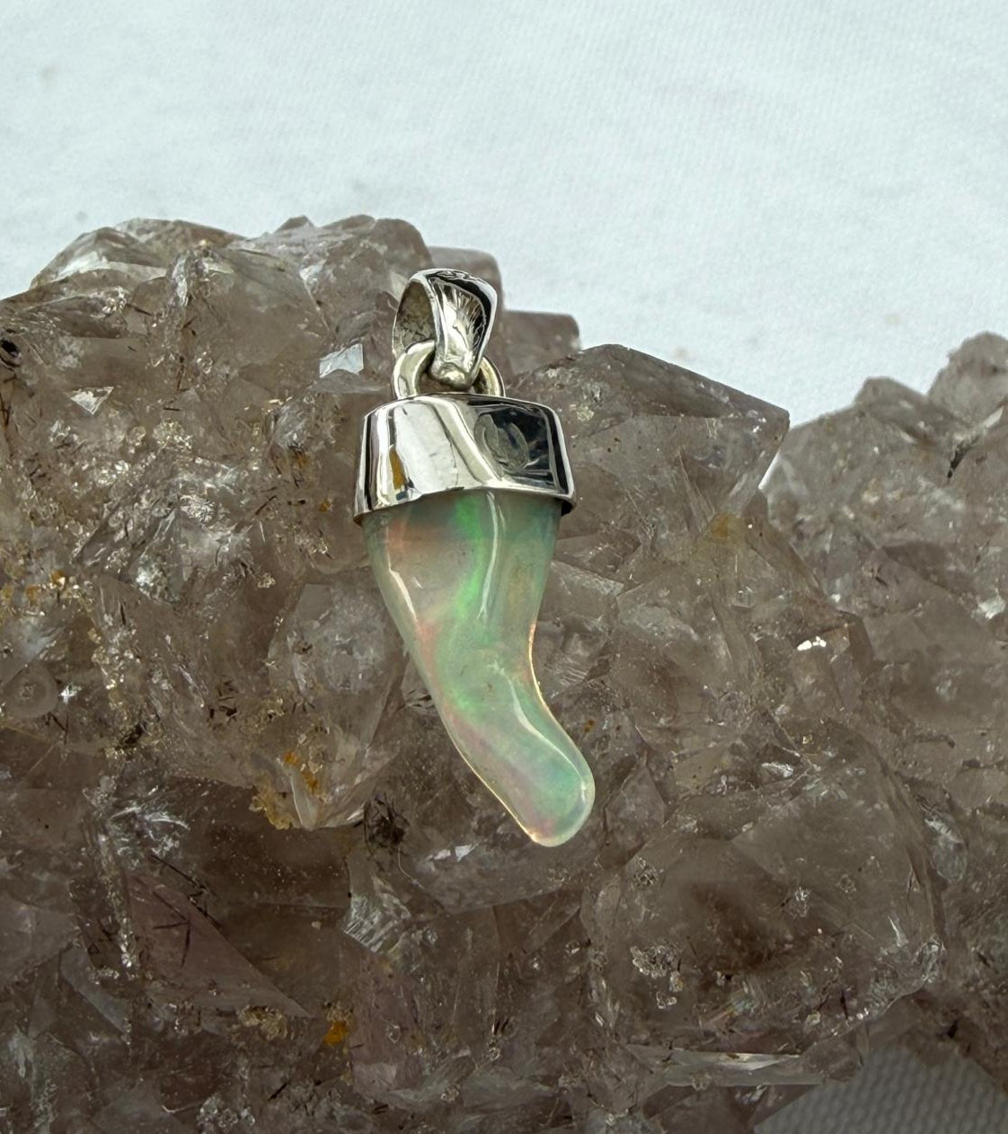 Ethiopian Opal – Inspiration, Transformation & Divine Light Pendant | 925 Sterling Silver (11x6mm) – Silver Chain Included Crystal Wellness
