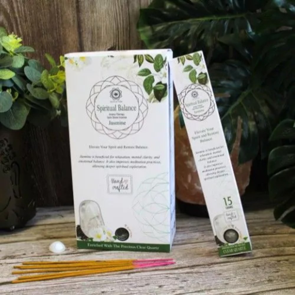 Spiritual Balance Incense 12 Stick with Clear Quartz Crystal Wellness