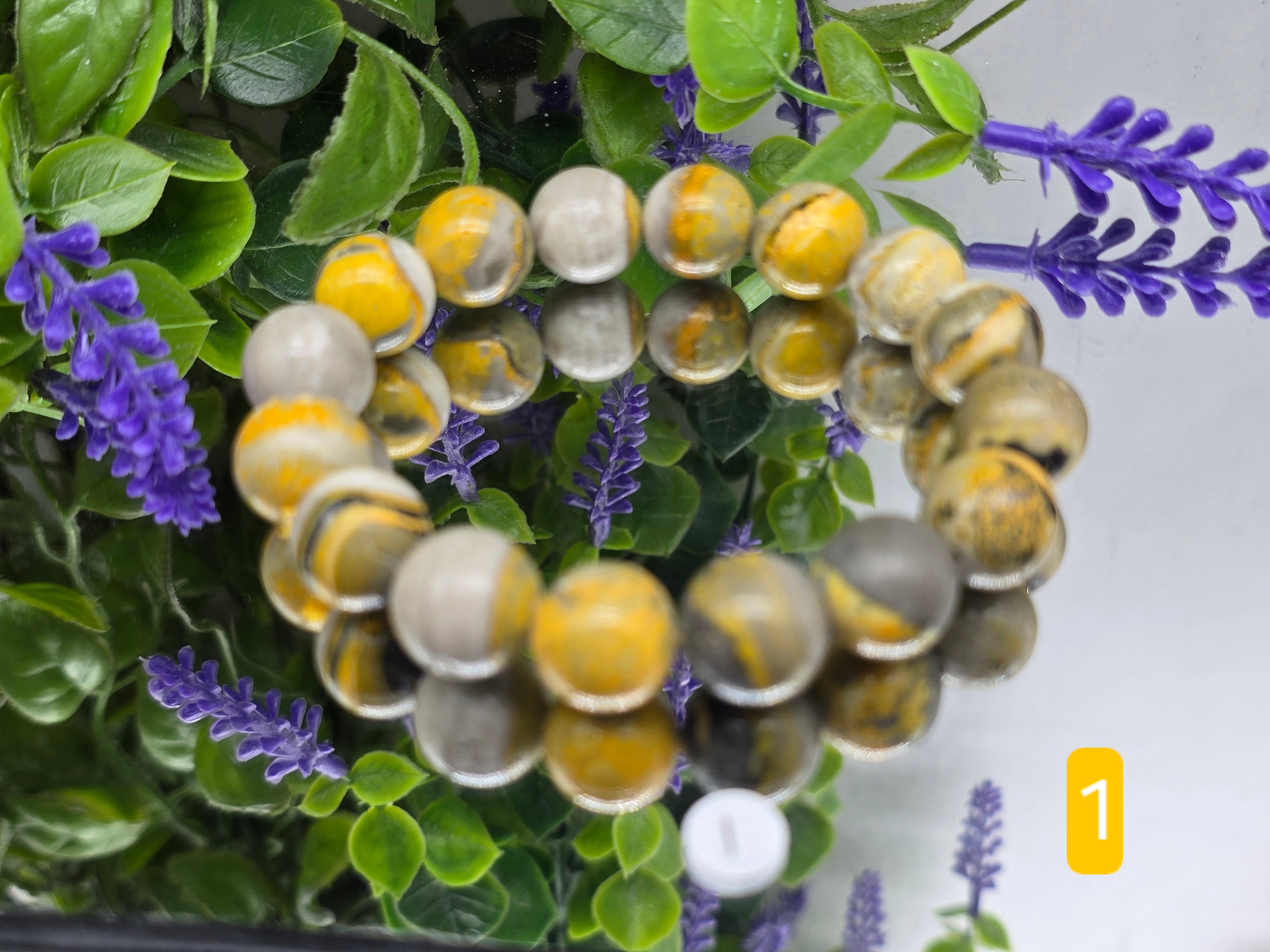 Bumblebee Jasper Beads Bracelet (Stone of Vitality, Courage & Creative Fire) Crystal Wellness