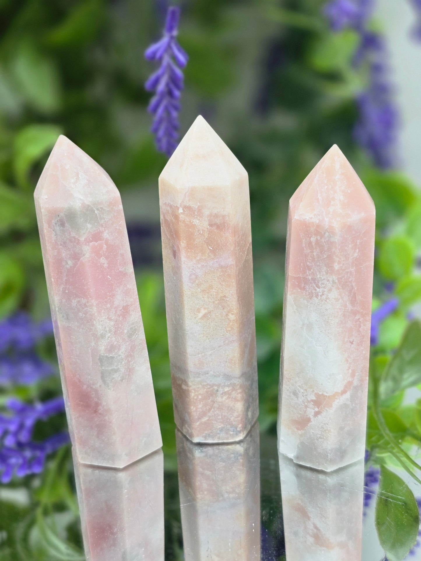 Pink Peruvian Opal Towers Crystal Wellness