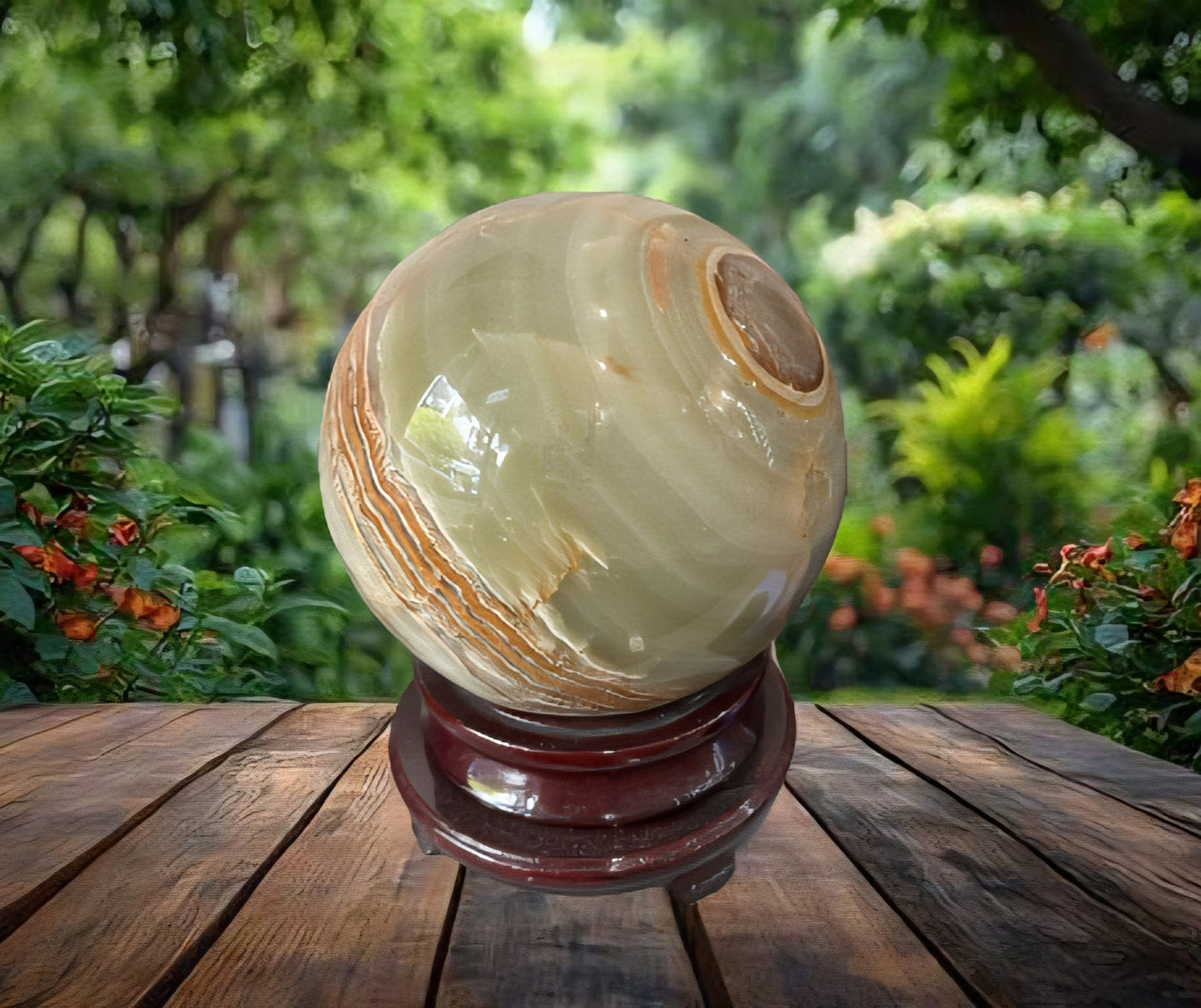 Green Onyx Sphere – 22.3kg | Diameter 25cm Crystal Wellness