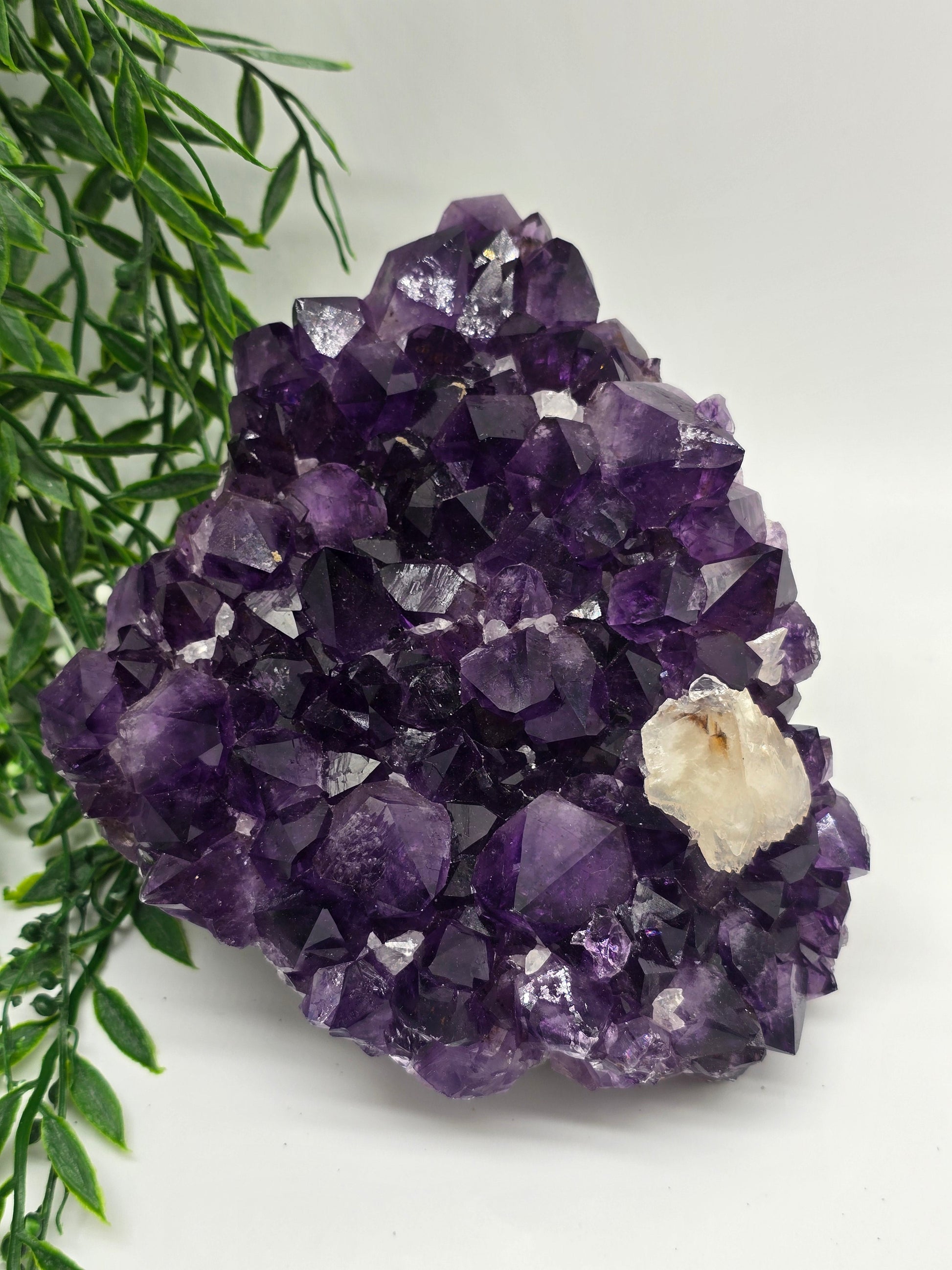 Amethyst Cluster with Calcite – Rare-AAAA Grade, 2kg Crystal Wellness
