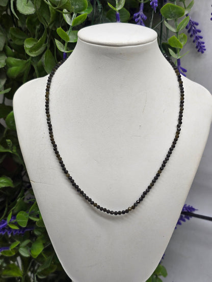Gold Sheen Obsidian Necklace | 45cm | Stone of Personal Power, Higher Will & Manifestation Crystal Wellness