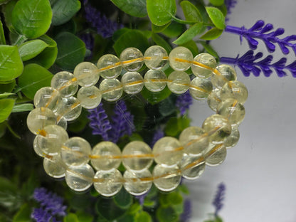 🍋 Lemon Quartz 10mm Beads Bracelet — Stone of Joy, Clarity & Abundance Crystal Wellness