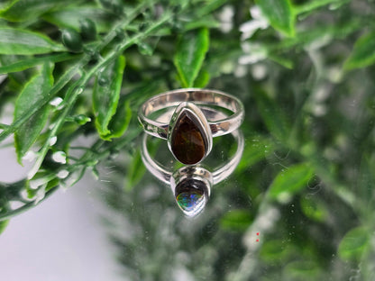 🌈 Canadian Ammolite 925 Sterling Silver Ring – Size 10 | Stone of Transformation, Prosperity & Ancient Earth Energy Crystal Wellness