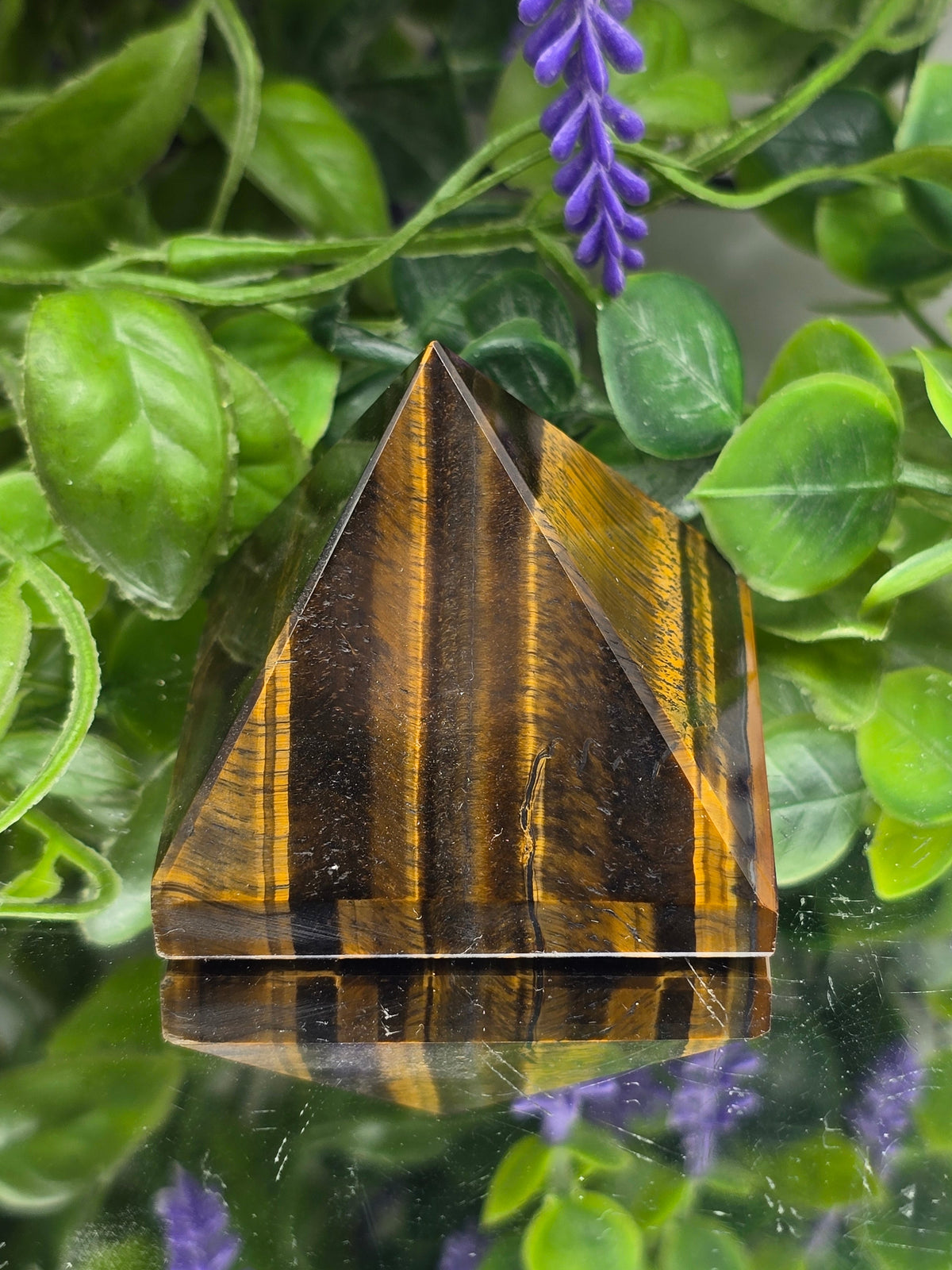 Gold Tiger’s Eye Pyramid — Stone of Stabilising, Grounding & Protection Crystal Wellness