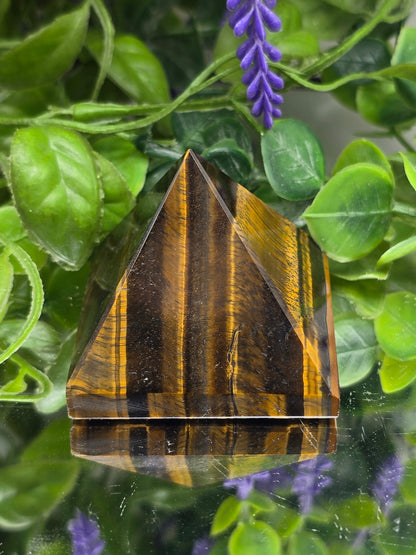 Gold Tiger’s Eye Pyramid — Stone of Stabilising, Grounding & Protection Crystal Wellness