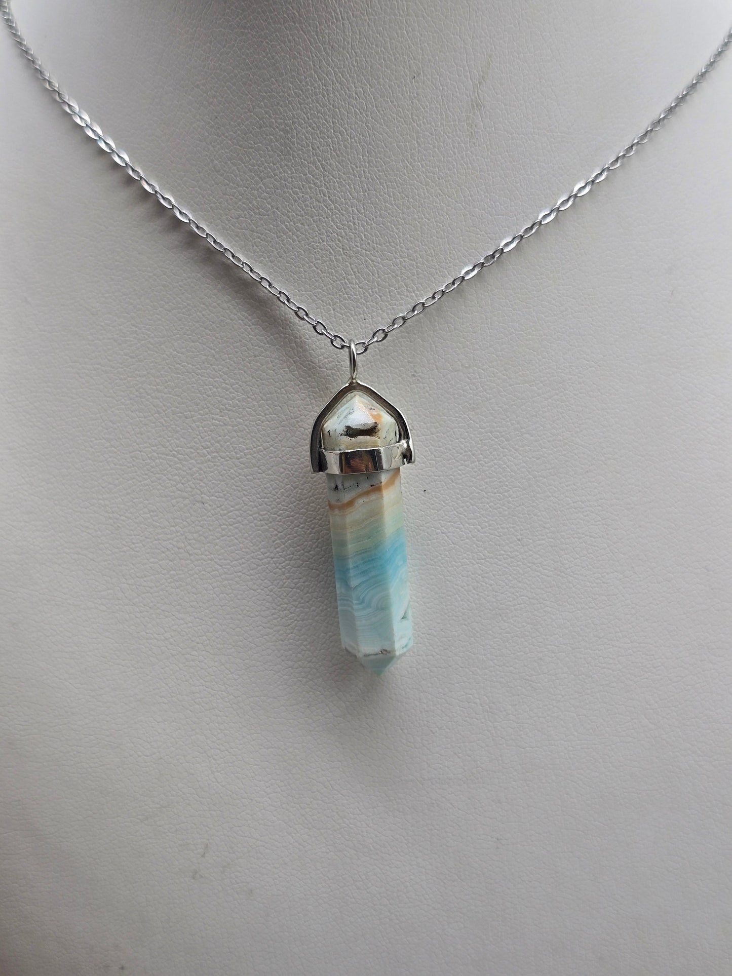 ✨ Caribbean Calcite Double-Terminated 925 Sterling Silver Pendant Crystal Wellness