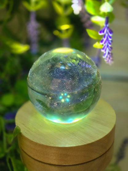 Man-Made Blue Obsidian Sphere — Calm, Clarity & Inner Peace Crystal Wellness