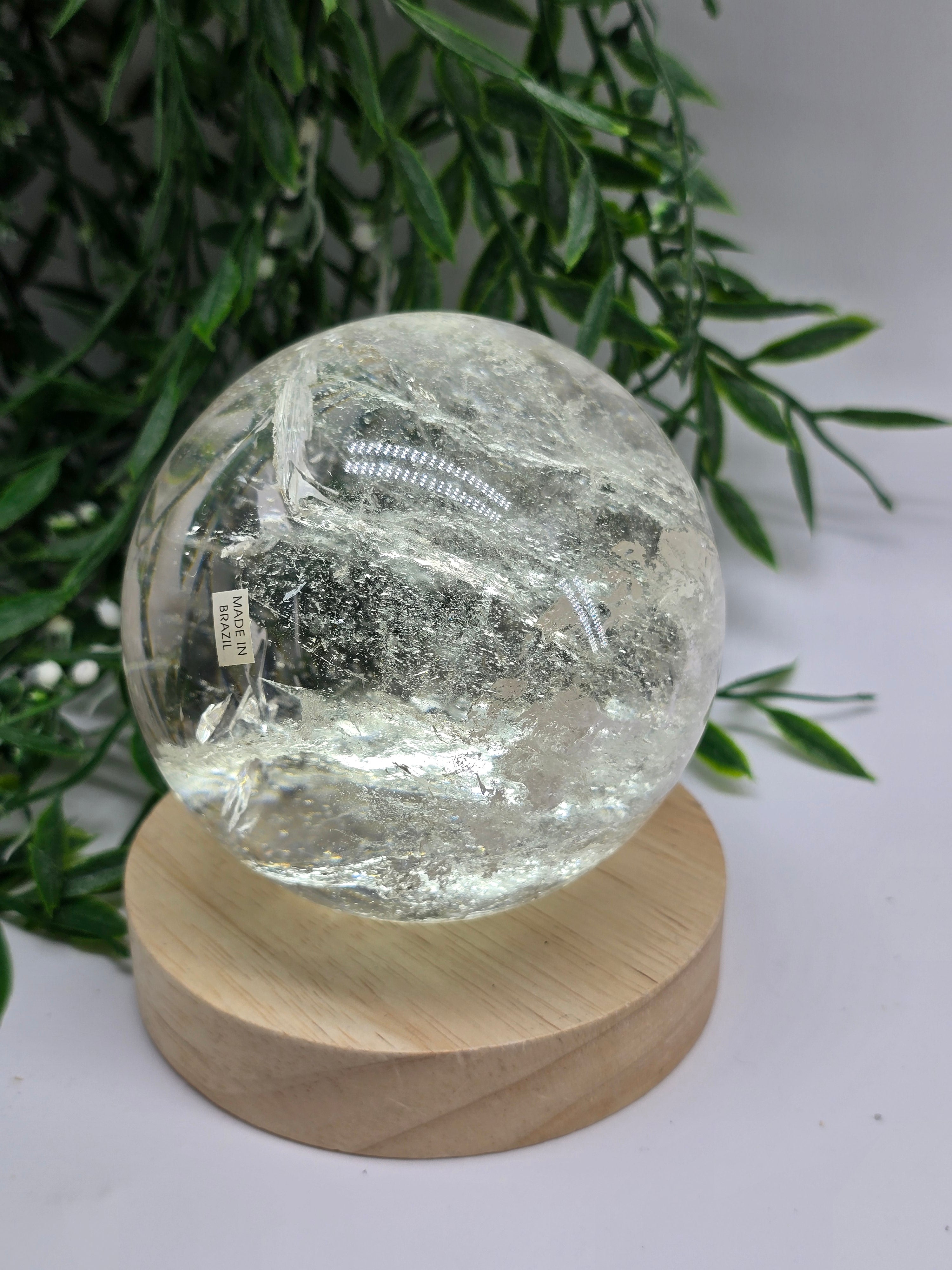 High-Grade Brazilian Clear Quartz Sphere 9.2cm – Master Healer, Amplification & Stone of Power (1.1kg) Crystal Wellness