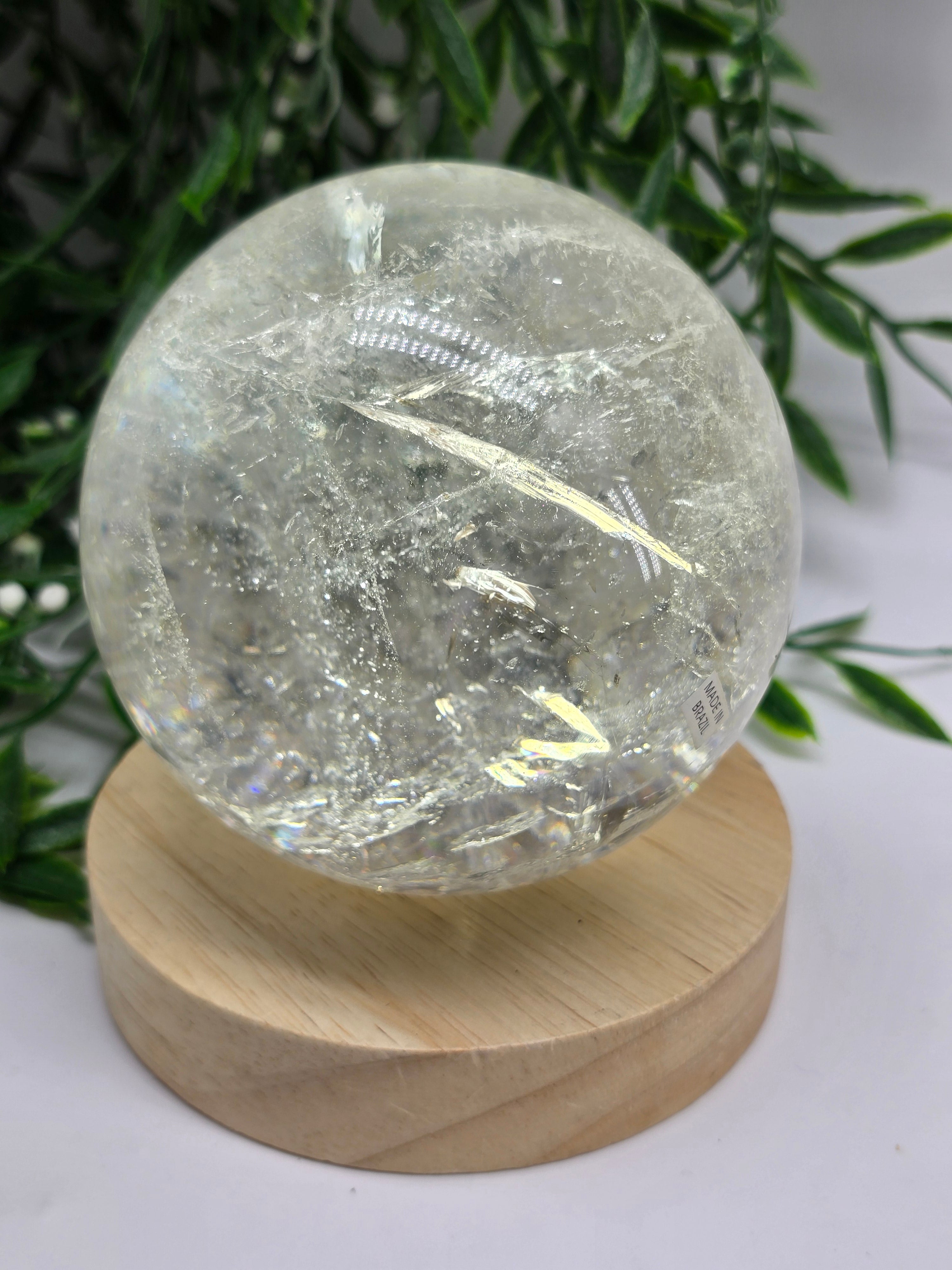 High-Grade Brazilian Clear Quartz Sphere 9.2cm – Master Healer, Amplification & Stone of Power (1.1kg) Crystal Wellness