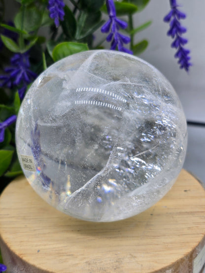 Clear Quartz Sphere High Grade— Stone Of Clarity, Amplification & Energy Balance | 7.5 cm Crystal Wellness
