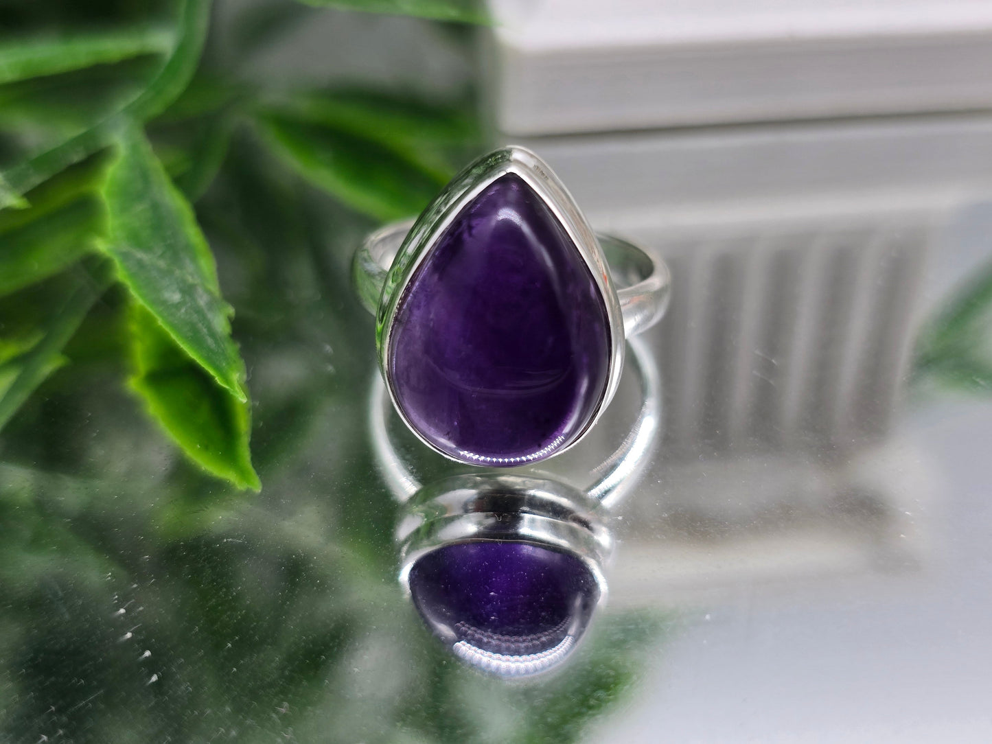 Premium Amethyst 925 Sterling Silver Ring – Stone Of Spiritual Clarity & Inner Peace | Size 5.5 Crystal Wellness
