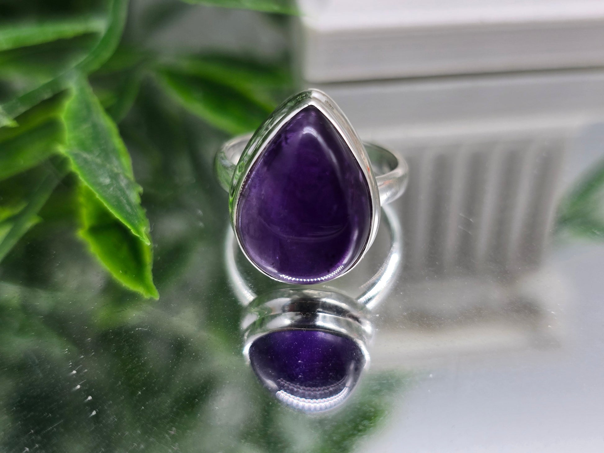 Premium Amethyst 925 Sterling Silver Ring – Stone Of Spiritual Clarity & Inner Peace | Size 5.5 Crystal Wellness