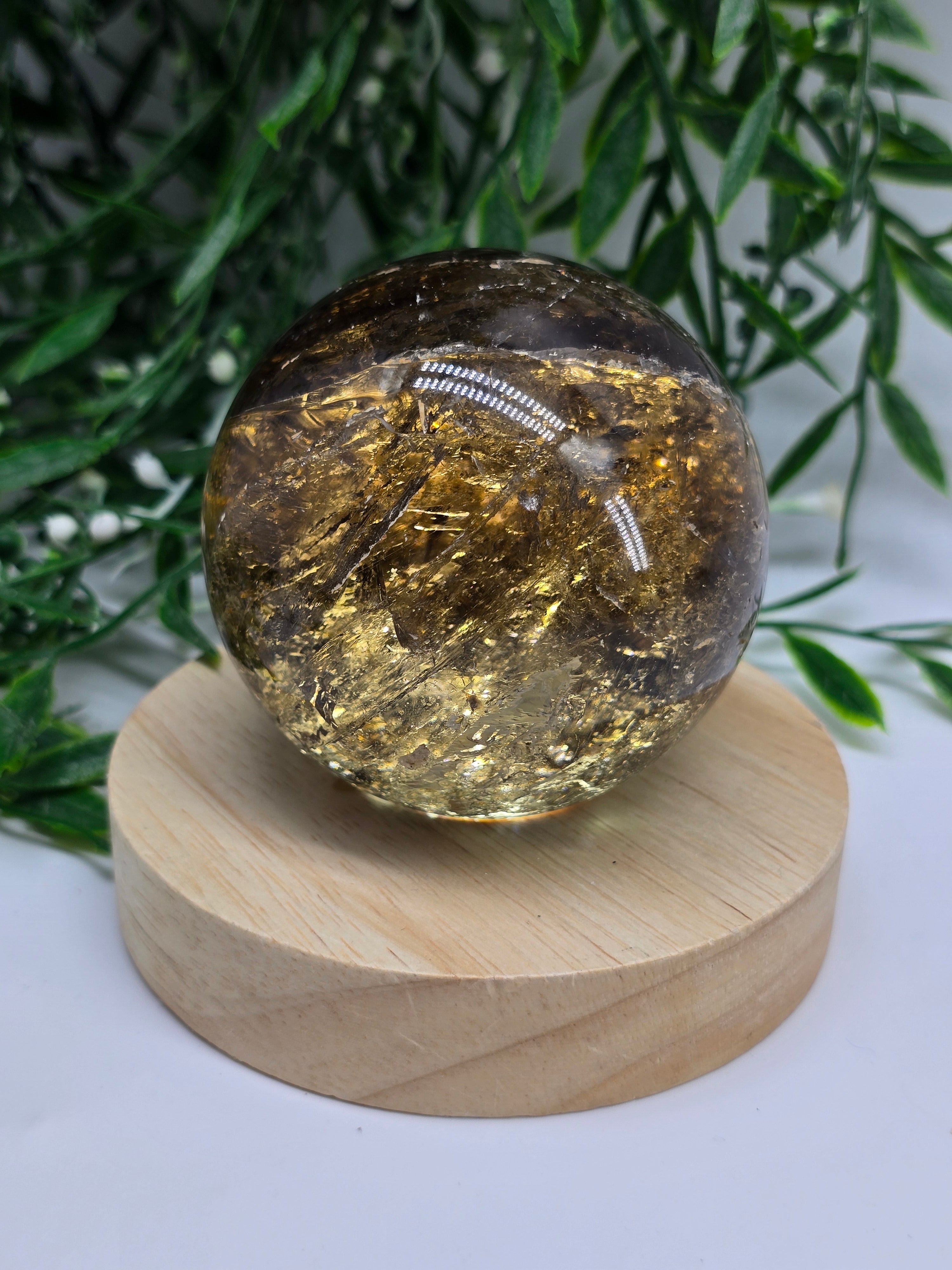 High-Grade Smoky Quartz Sphere 7.2cm – Grounding Protection & Deep Emotional Detox Crystal Crystal Wellness