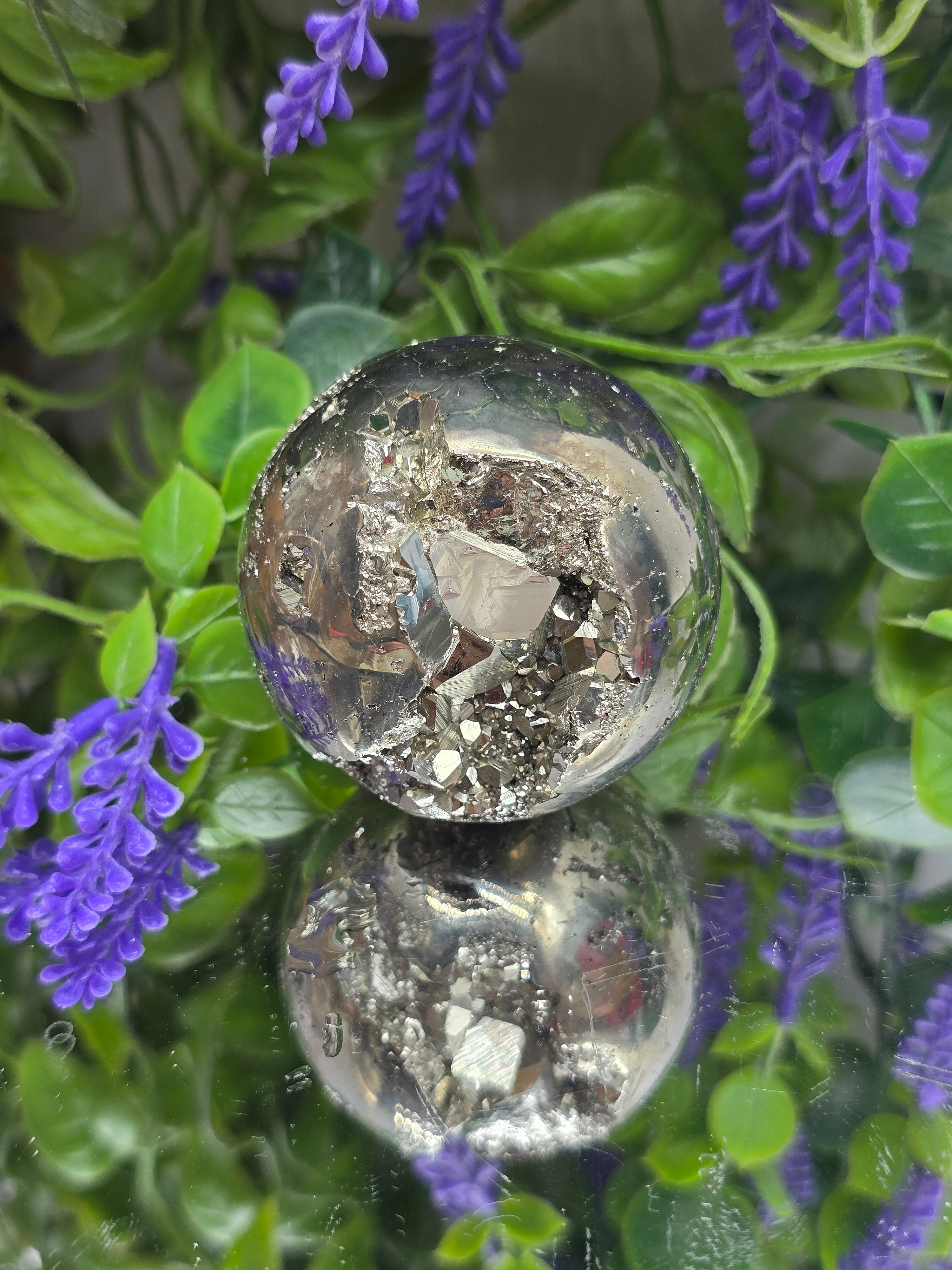 Premium Natural Pyrite Sphere – “Stone of Prosperity & Protection” | 6cm Crystal Wellness
