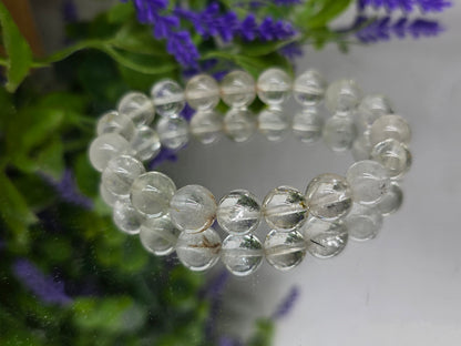 Natural White Topaz Bracelet 10mm | High-Grade Clarity & Manifestation Crystal Bracelet Crystal Wellness
