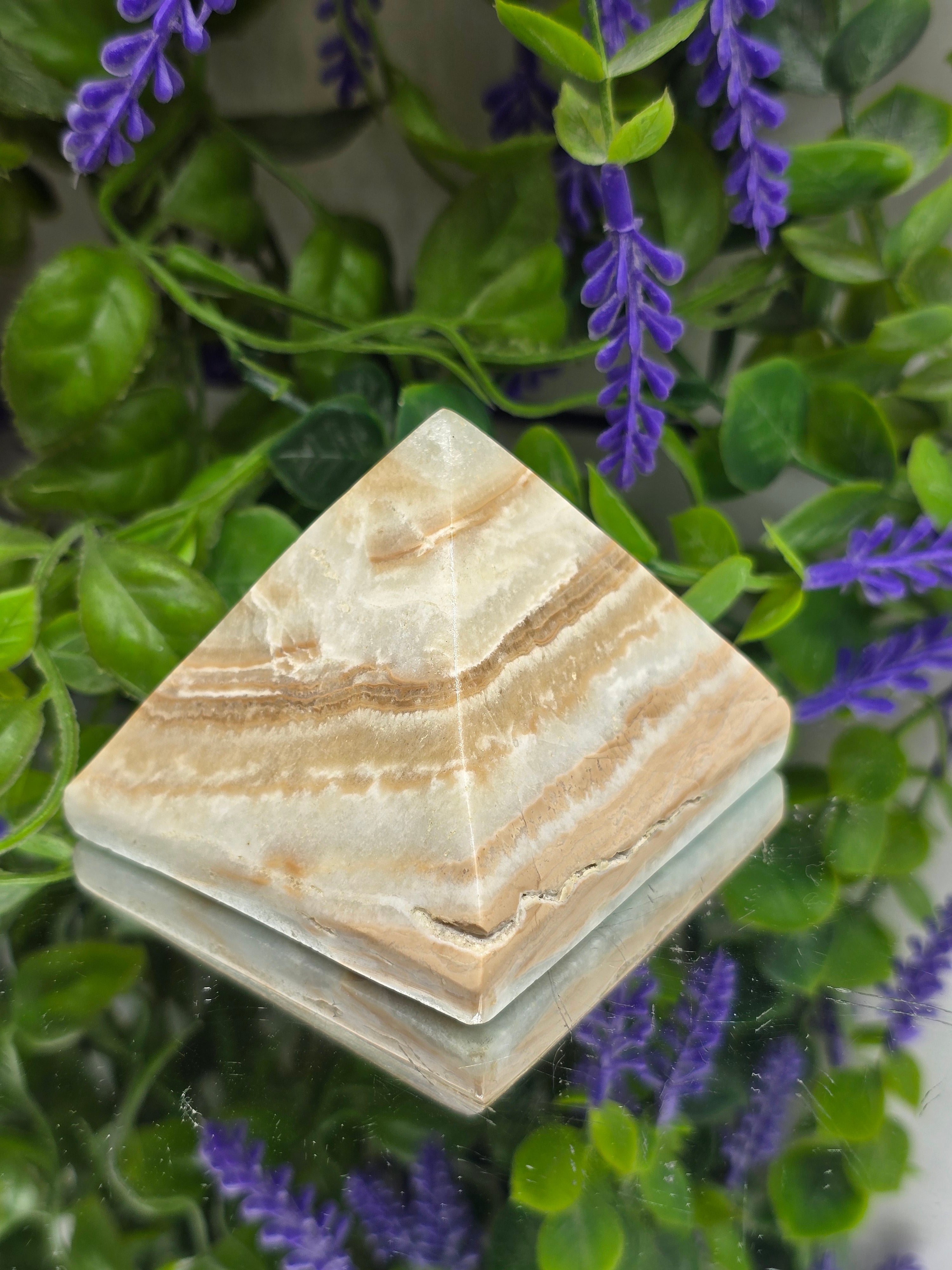 Caribbean Calcite “Stone of Inner Peace & Emotional Healing” Pyramid Crystal Wellness