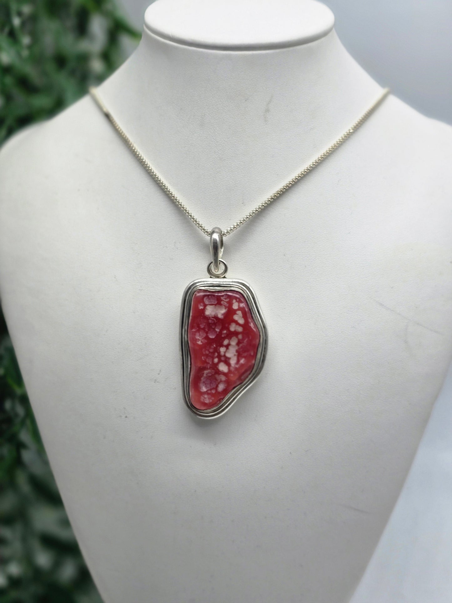 Rhodochrosite Sterling Silver Pendant | Stone of Love, Compassion & Emotional Healing Crystal Wellness