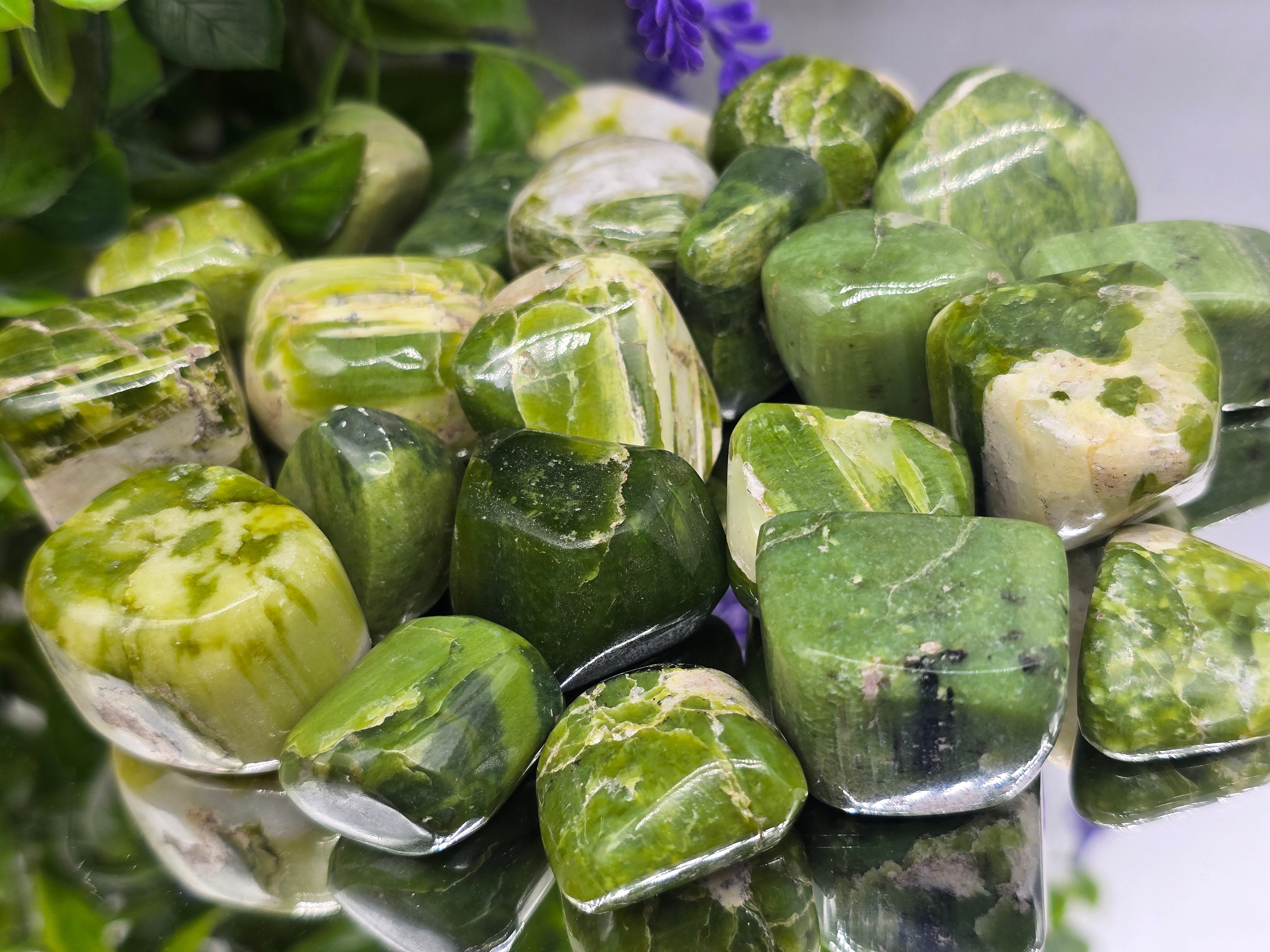 Natural Green Tremolite Tumbled Stone – Healing, Renewal & Heart Chakra Crystal Crystal Wellness