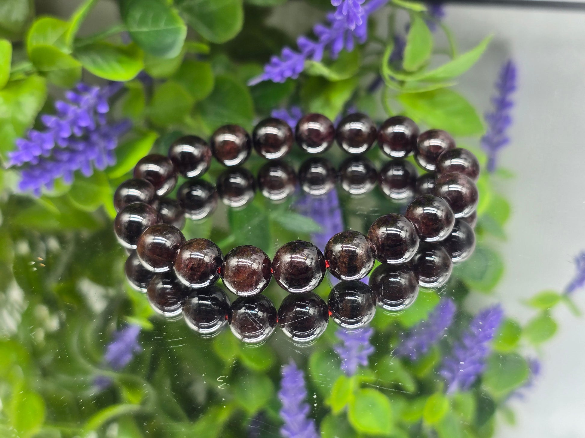 Garnet Bead Bracelet Crystal Wellness