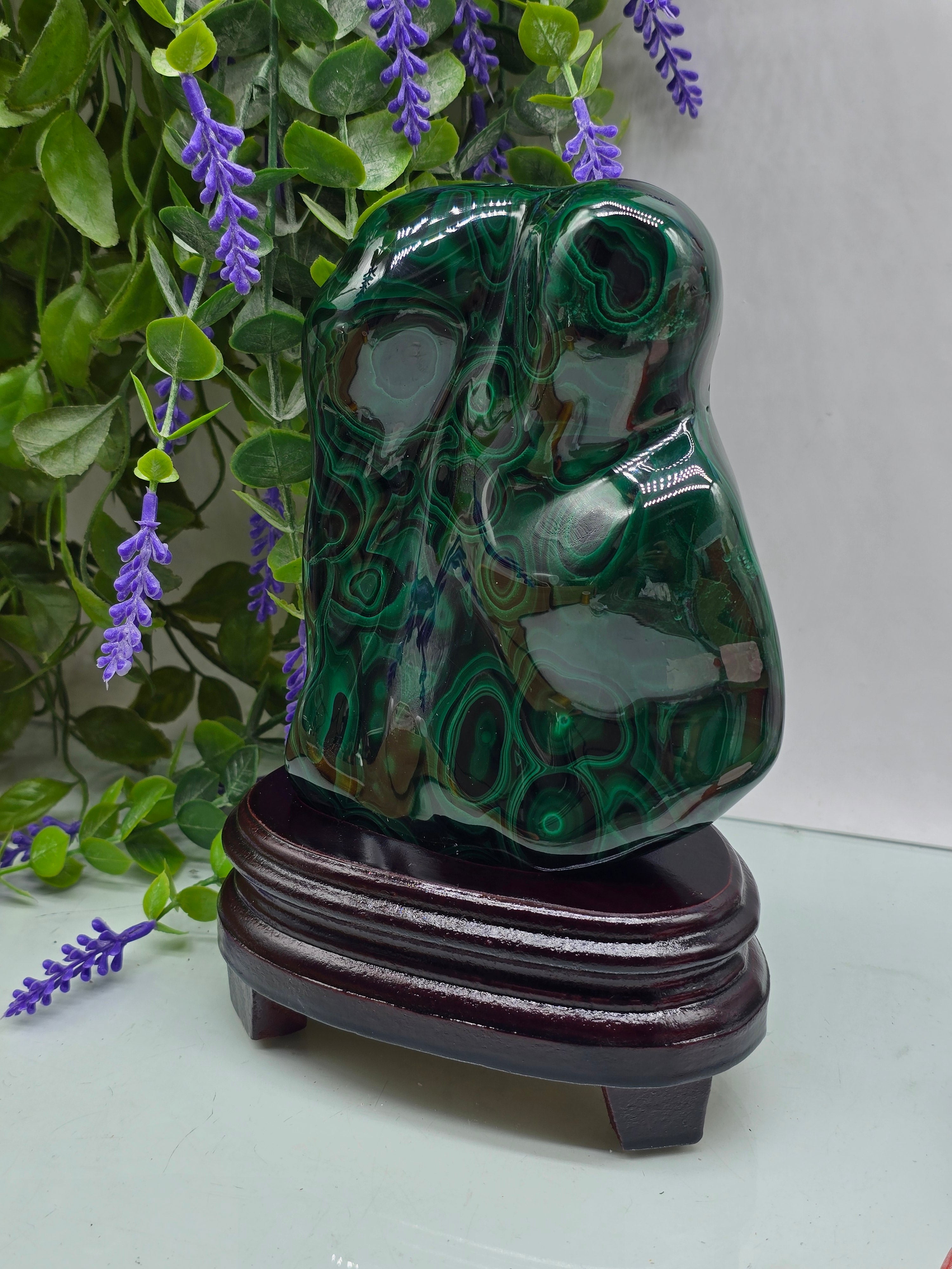 Premium Malachite Freeform 1.4kgs 20x11x5cm – Stone of Transformation & Protection Crystal Wellness