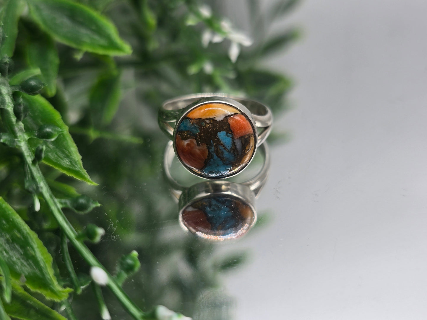 Spiny Oyster Turquoise 925 Silver Ring – Healing Energy & Vitality, Size 7 Crystal Wellness