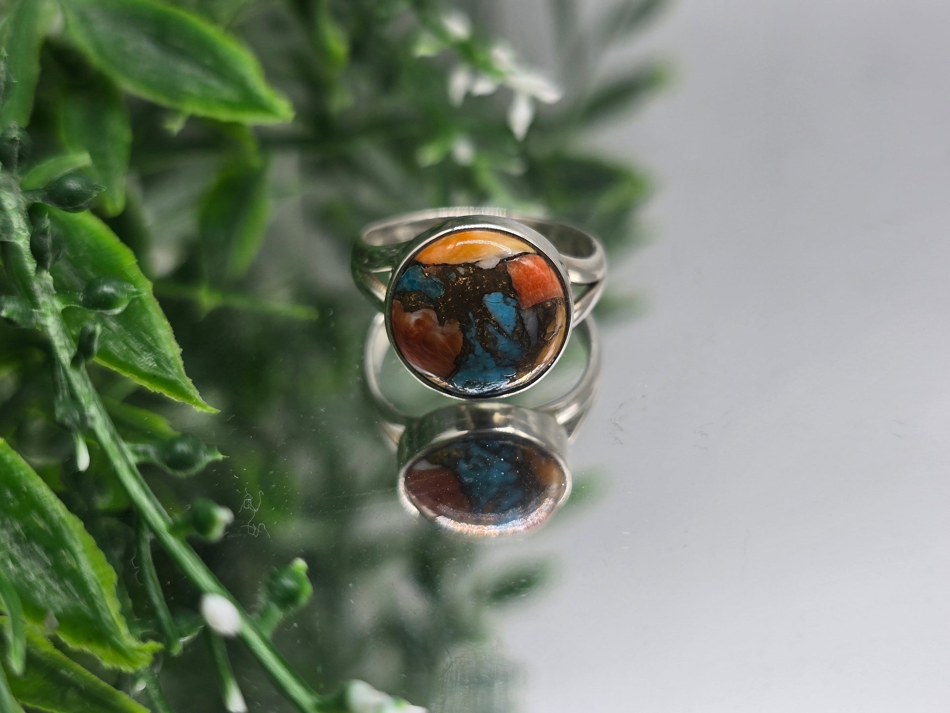 Spiny Oyster Turquoise 925 Silver Ring – Healing Energy & Vitality, Size 7 Crystal Wellness