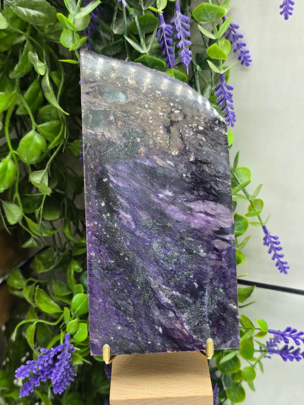 Natural Charoite Slab – Stone of Dragon, Spiritual Growth & Inner Strength Crystal Wellness