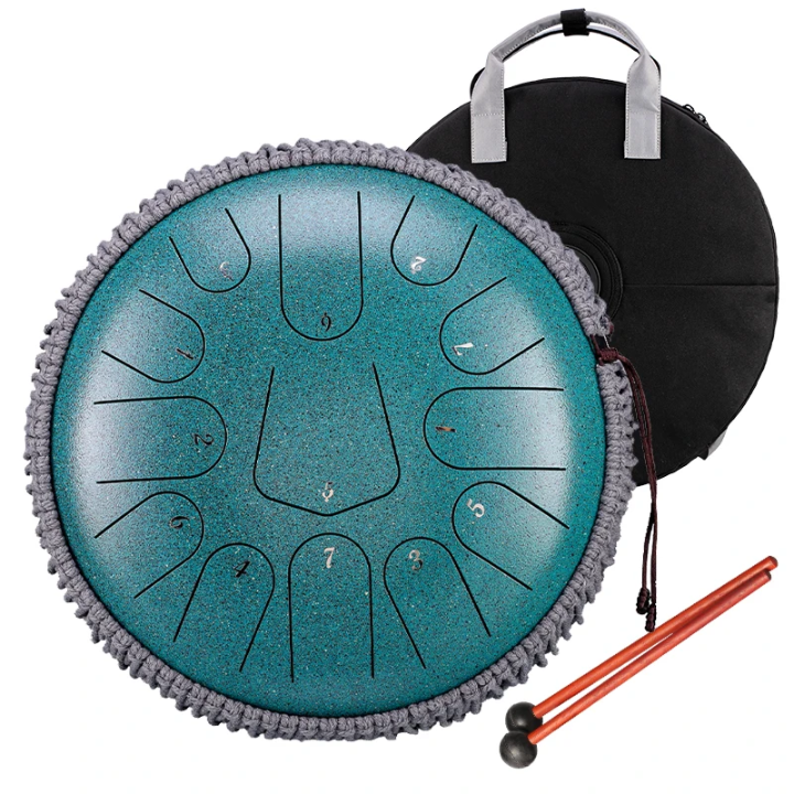 Premium 38cm Steel Tongue Drum – Lotus Design | 432Hz Meditation Tank Drum for Sound Healing, Yoga & Mindfulness Crystal Wellness