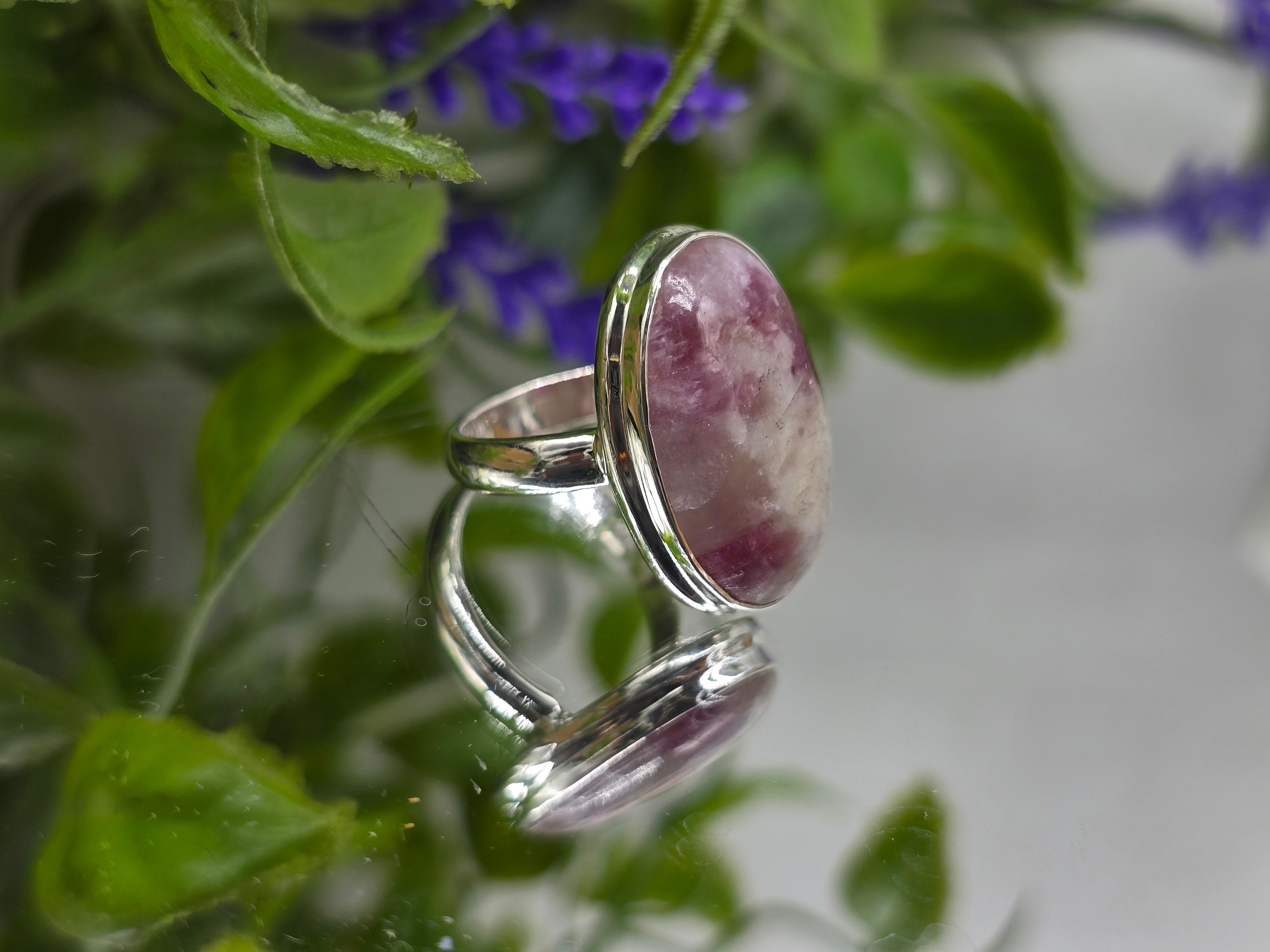 Pink Tourmaline 925 Silver Ring – Heart Healing & Emotional Balance | Size 8 Crystal Wellness